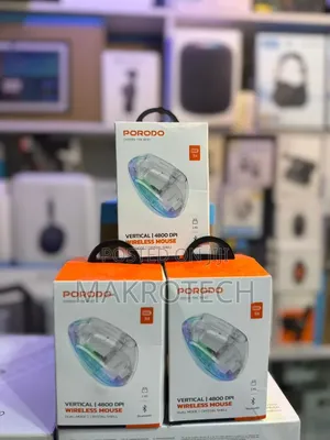 Porodo Vertical 4800 Dpi Wireless Mouse - Transparent