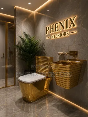 Modern Toilet Water Closet With Stripe Wall Hung Basin