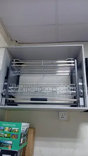Pull-Down Kitchen Cabinet Organizer - Stainless Steel