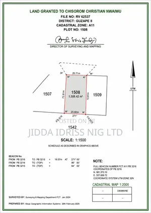 Direct Mandate: 1,508sqm Residential Plot in Guzape Ii Abuja