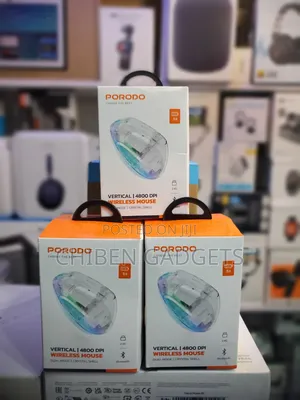 Porodo Vertical 4800 Dpi Wireless Mouse Transparent