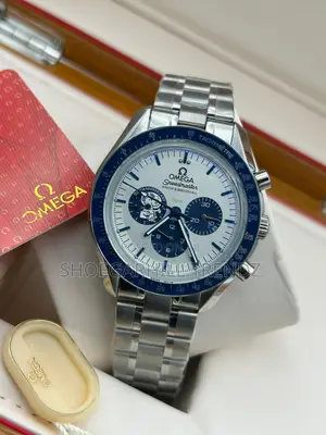 Omega Seamaster Wristwatch in Denim and Steel Strap