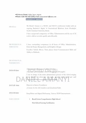 Driving Work Cv