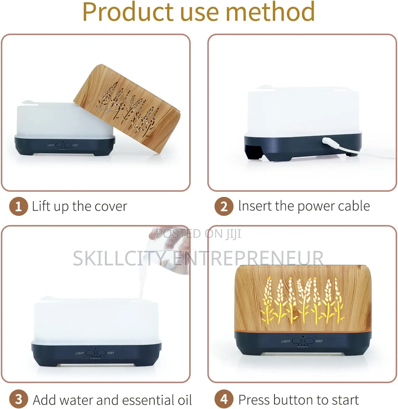 240ml Ultrasonic Flame Oil Diffuser