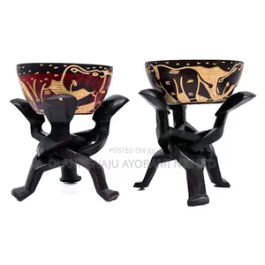 Decorative Wooden Bowl With Collapsible Unity Stand