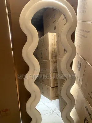 Full Length Floor Mirror, Irregular Wavy Wave Arched Design 60cmx160cm