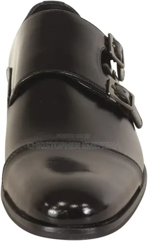 Original Stacy Adams Gordon Leather Double Monk Strap Shoes - Black