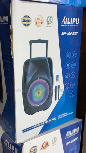 Ailipu Sp-3210d Trolley Pa Speaker,Led Lights Wireless Microphones.