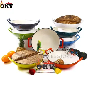 36cm Enameled Cast Iron Wok