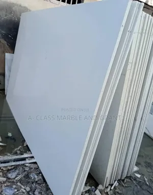 Quartz Marble Slab Plain White 2cm Thickness