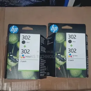 HP 302 2-Pack Black and Tri-Color Original Ink Cartridges.