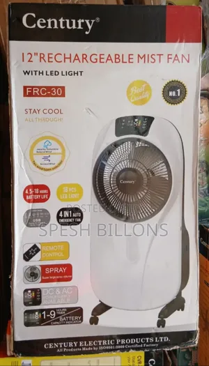 4in1 Rechargeable Mist Fan With Lights, Serve as Power Bank, Remote