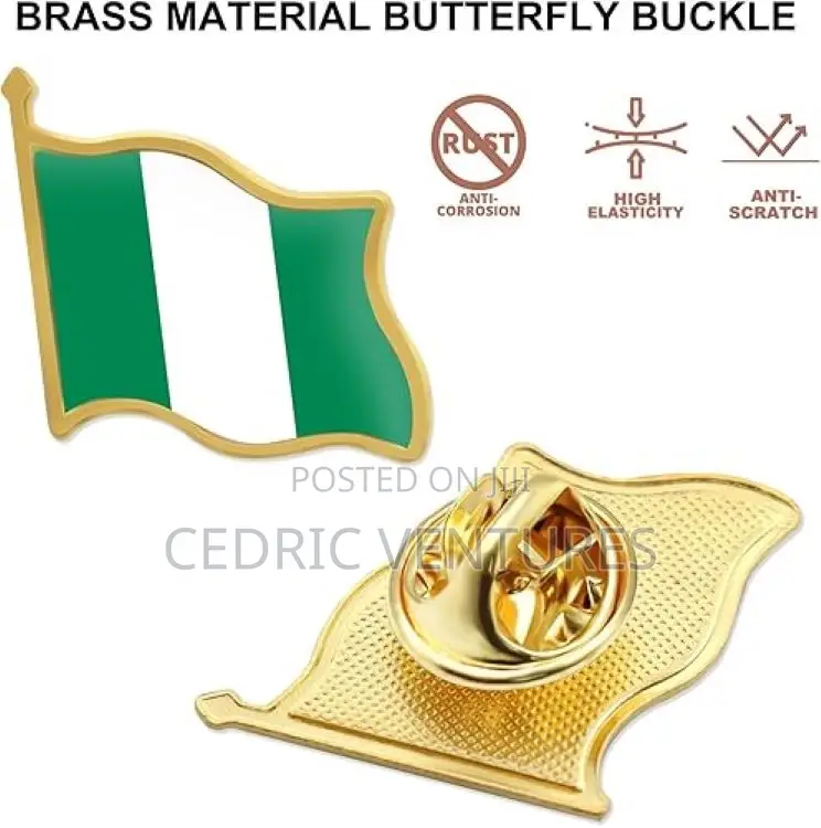 Nigerian Flag Shape Lapel Pin
