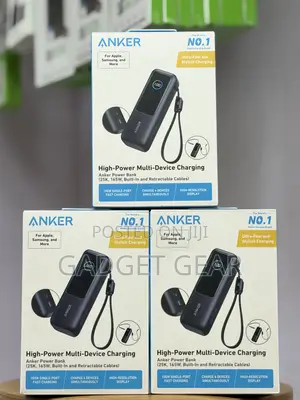 Premium Anker 25,000mah 165w Power Bank –Built-in Retractable Cables