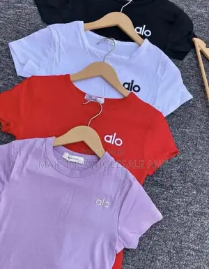 Alo Yoga T-Shirts Featuring Embroidered Logos