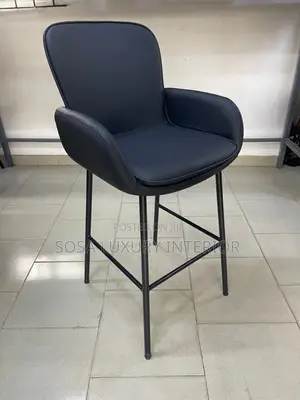 Black Upholstered Bar Stool With Arms