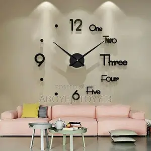 Large Diy 3d Letter/Number Clock - Black