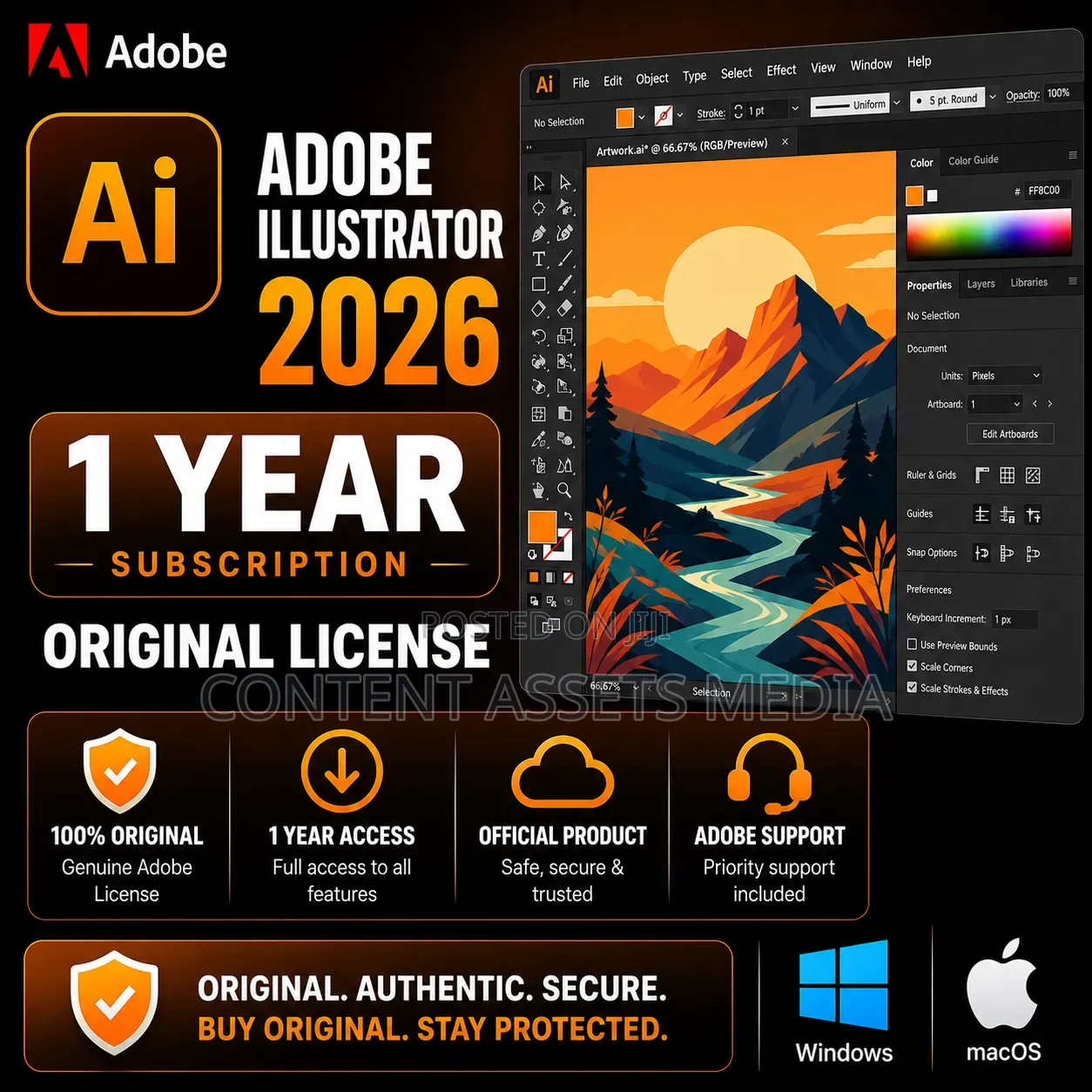 Adobe Illustrator 1 Year Subscription (Original License)