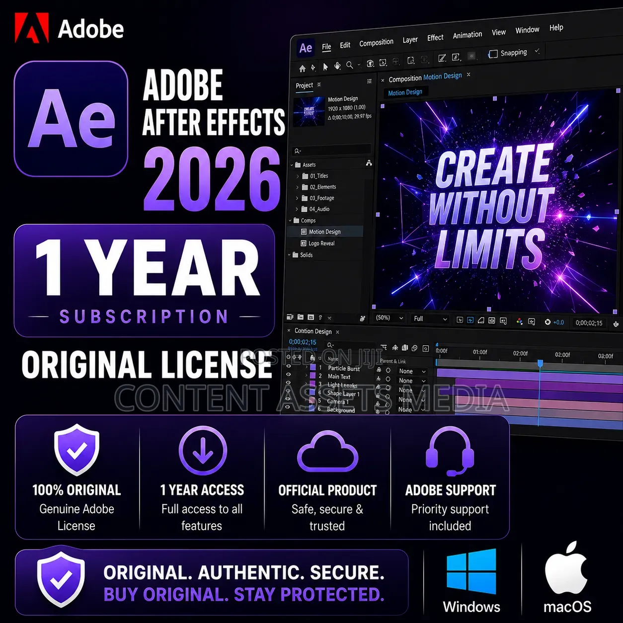 Adobe After Effects 2026 (1 Year Subscription) Original License