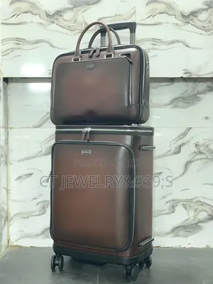 Mont Blanc Executive Gradient Brown Leather Luggage Trolley Laptop Bag