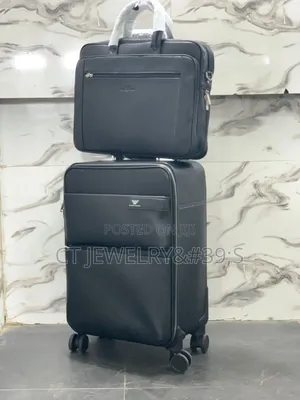 Armani Designer Style Leather Suitcase Briefcase Travel in Style