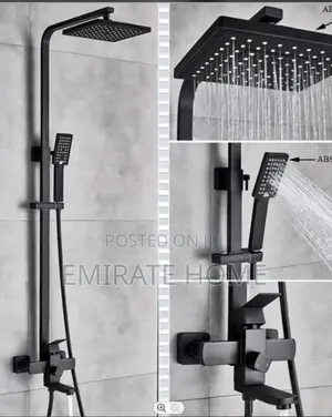 Square Black Standing Shower