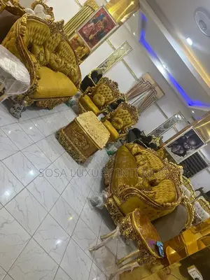 Luxury Royal Gold Tufted Sofa Set