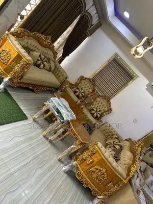 Luxury Royal Gold Tufted Sofa Set
