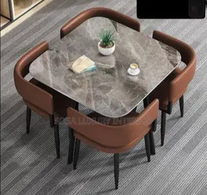 Modern Square Glass Dining Set (4 Seater)