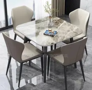Modern Marble Top 4-Seater Dining Set