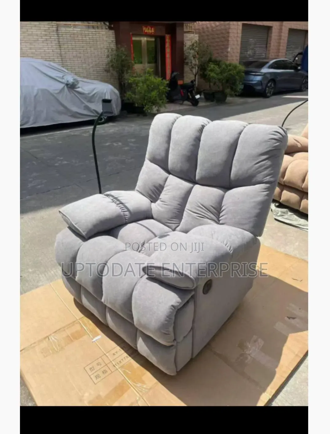 Gray Design Reclining Sofa