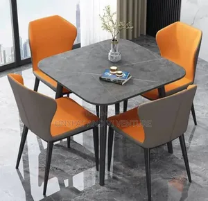 Orange and Gray Colour Dinning Table and Chairs