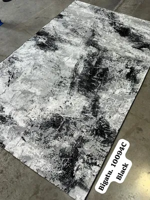 Patterned Black Turkish Rug