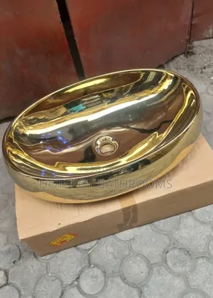 Premium Golden Oval Countertop Basin Sink