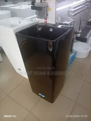 Luxury Gloss Black Pedestal Basin / Standing Wash Hand Basin