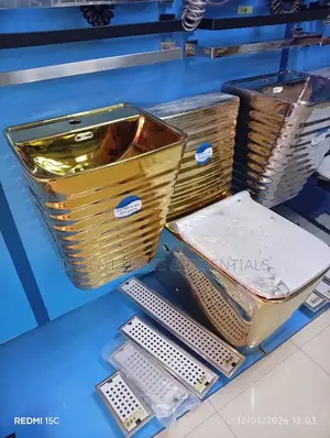 Executive Gold Wash Basin and Toilet Set - Best Quality