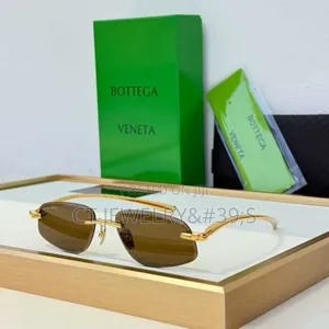 Luxury Rimless Gold Frame Sunglasses Designer Unisex Statement Shades