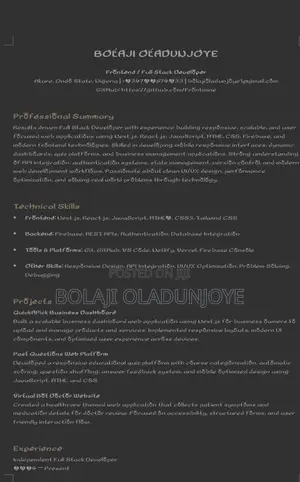 Computing IT CV