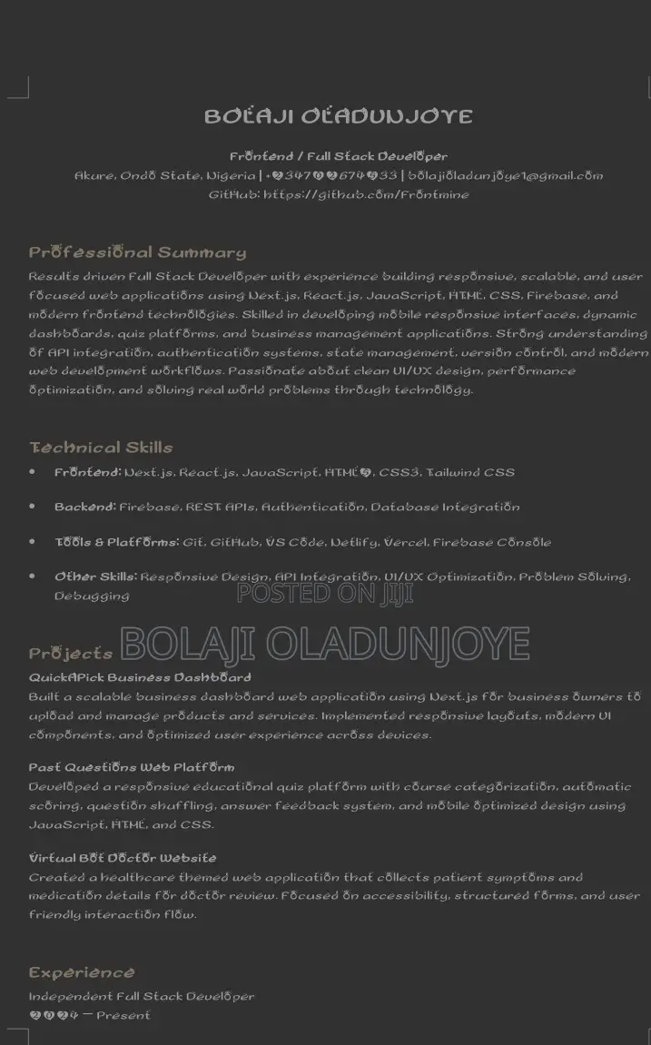 Computing IT CV