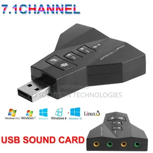 Usb Audio Sound Card Adapter External Virtual 7.1 Ch Dual Microphone