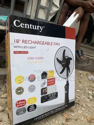 Century 18” Rechargeable Fan With 9-60 Hours Battery Life