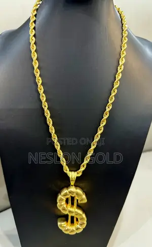 Italy 750 Tested 18karat Gold Twisted With Dolla Pendant