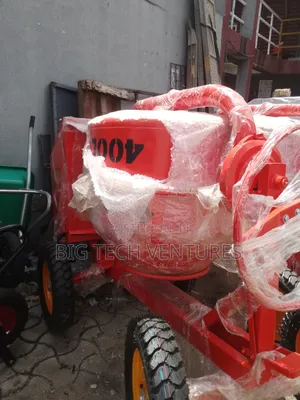 Red Concrete Mixers Designed for Construction Projects.