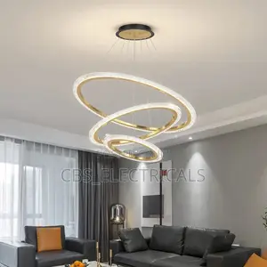 Tri Halo Drop Chandelier