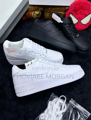 White and Black Air Force Nike With Big and Small Rope