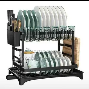 2 Layer Plate Rack With Drainer