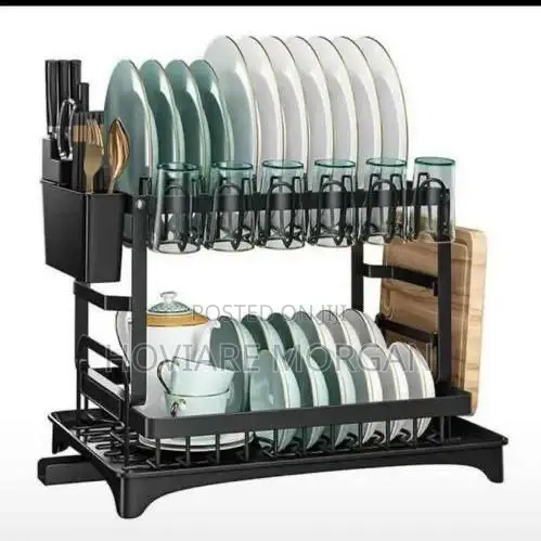 2 Layer Plate Rack With Drainer