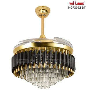 By 400mm Cristal Chandelier Light With Fan and Remote Control