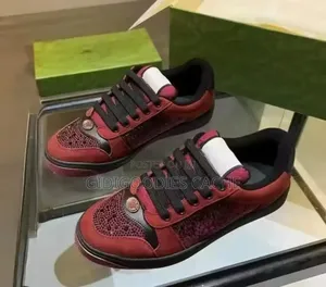 Crystal-Embellished Low-Top Sneakers
Burgundy/Black in Size 37-42