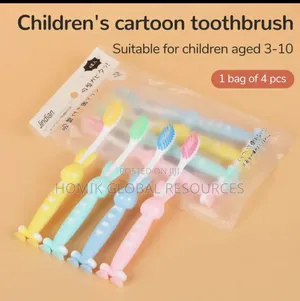4pcs/Set Cartoon Children Toothbrush With Extra Soft Bristles